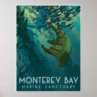 Poster Santuário Marinho da Baía de Monterey; Otter