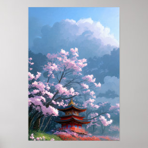 Poster Santuário Sakura: O Templo de Madeira