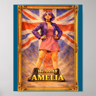 Poster São amelia union jack vintage britânico reino unid