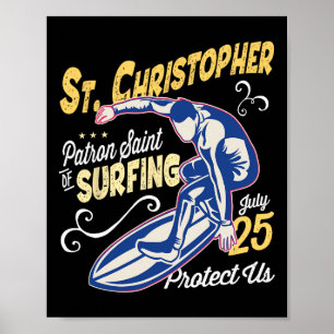 Poster São Cristóvão Surf Padroeiro do Surf Cat
