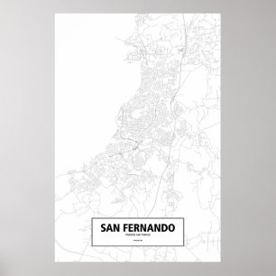 Poster São Fernando, Trinidad and Tobago (preto no