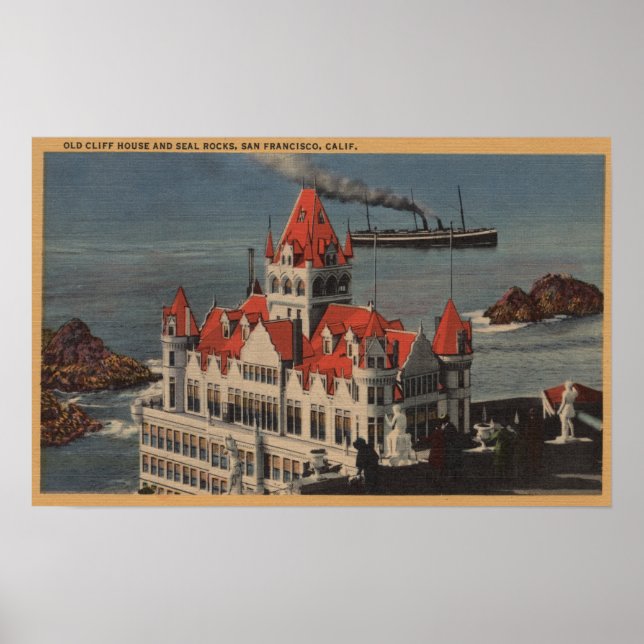 Poster São Francisco, CAView of Old Cliff House (Frente)