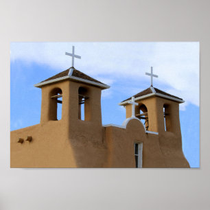 Poster São Francisco de Asis Mission Bell Towers, Taos