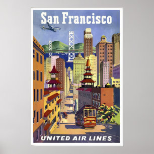 Poster São Francisco EUA América Estados Unidos Vintage