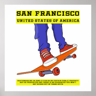Poster São Francisco, Skate dos EUA
