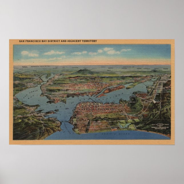 Poster São Francisco, Vista aérea do oeste (Frente)