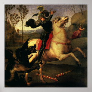 Póster São Jorge Lutando Contra o Dragão por Raphael Sanz