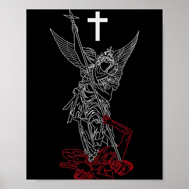 Poster São Miguel Arcanjo derrotando Satanás (Frente)