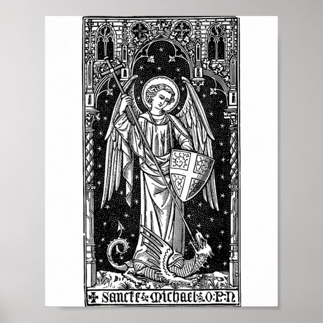 Poster São Miguel Arcanjo Derrotando Satanás Cristo (Frente)