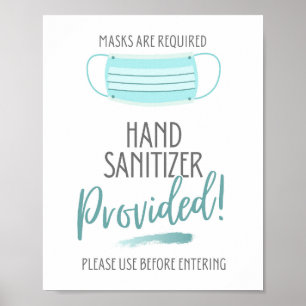 Poster São Necessárias Máscaras Fornecidas Por Um Sanizad