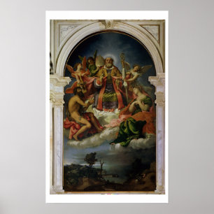 Póster São Nicolau na glória com santos