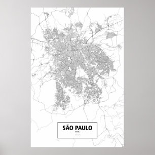 Póster São Paulo, Brasil (preto no branco)