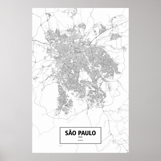 Póster São Paulo, Brasil (preto no branco) (Frente)