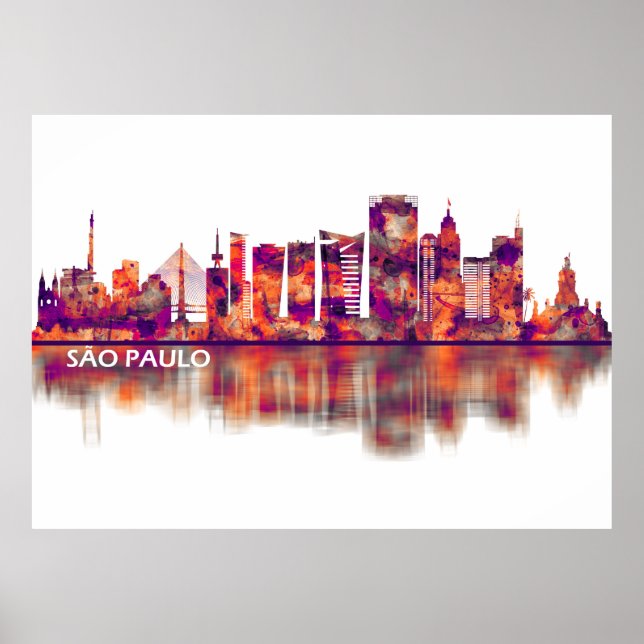 Poster São Paulo Brasil Skyline (Frente)