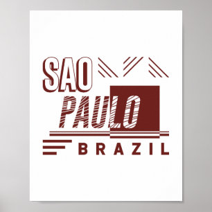 Poster São Paulo Brasil Tipografia Urbana Moderna Design