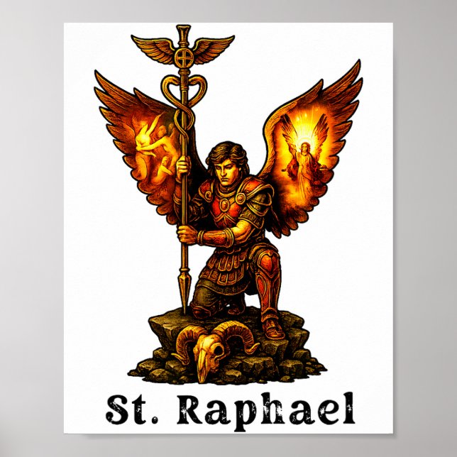 Poster São Rafael Arcanjo Arte Cristã Fé (Frente)