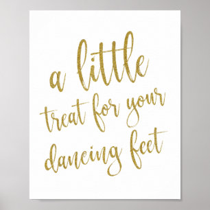 Póster Sapatos de Dança Sapatos Dourado Brilho 8x10 Sinal