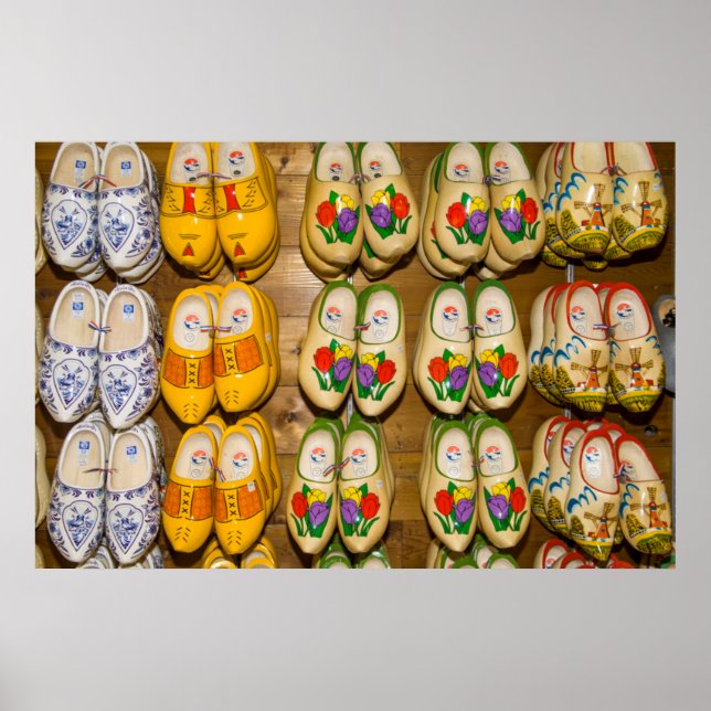 Póster Sapatos de Madeira, Loja da Aldeia Holandesa, Noor (Frente)
