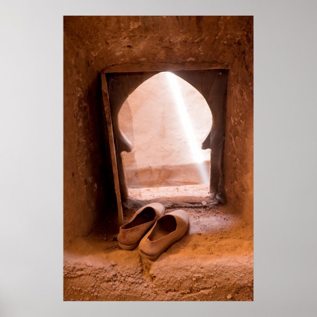 Póster Sapatos marroquinos na janela (Frente)