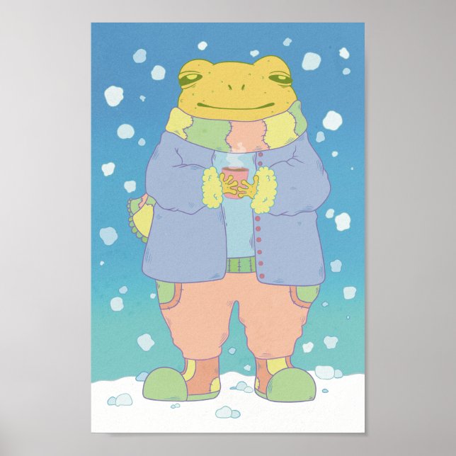 Poster Sapo Aconchegante de Inverno (Frente)