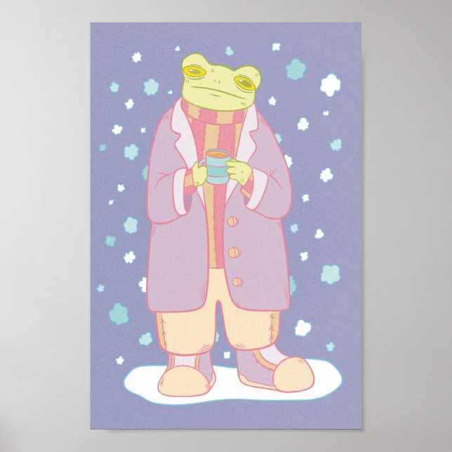 Poster Sapo Aconchegante de Inverno (Frente)