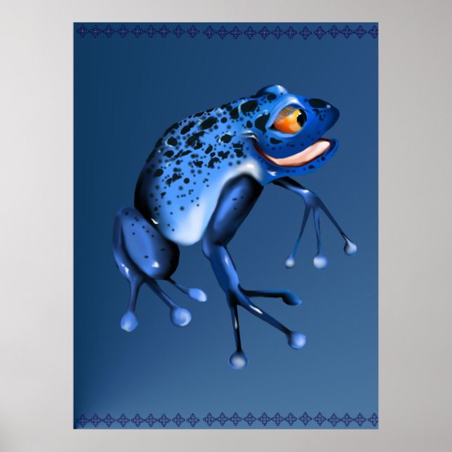 Poster Sapo Azul Divertido (Frente)