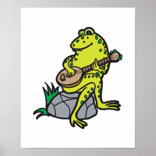 Póster sapo bobo tocando violão