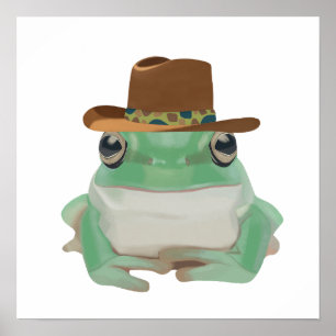 Poster Sapo Bonito Com Chapéu De Cowboy