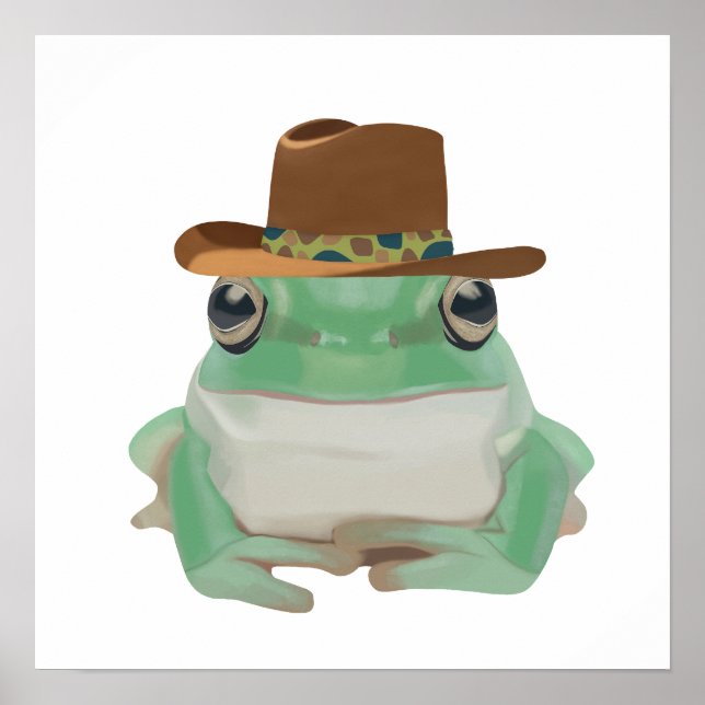 Poster Sapo Bonito Com Chapéu De Cowboy (Frente)