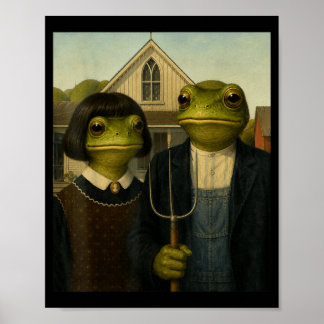 Poster Sapo com corte de cabelo Bob American Gothic Gen Z