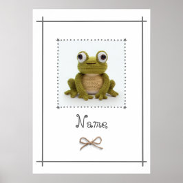 Poster Sapo Crochet Baby Nursery Wall Art Personalizado