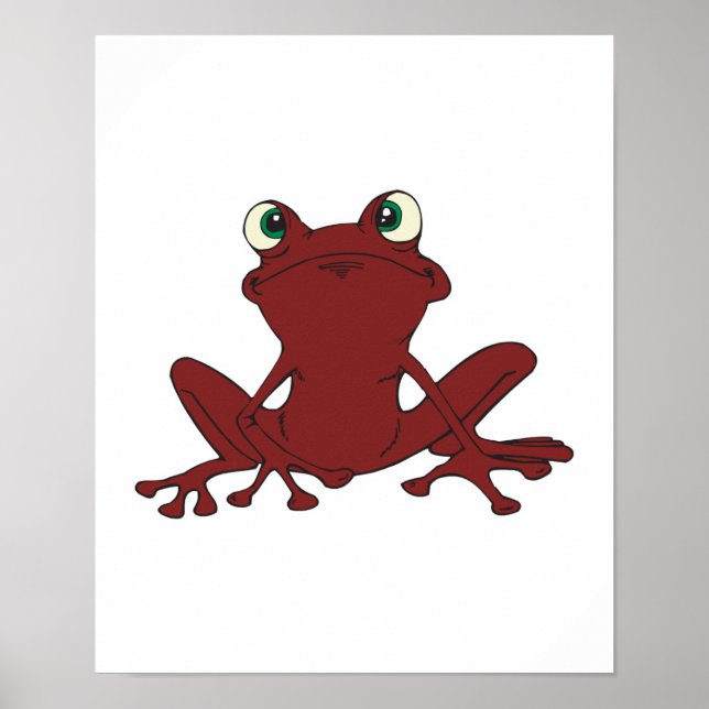 Póster sapo de árvore fofo (Frente)