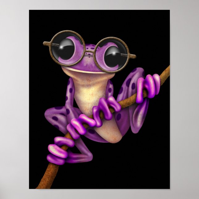 Póster Sapo de Árvore Roxo-Cobra com Óculos de Olho em Pr (Frente)