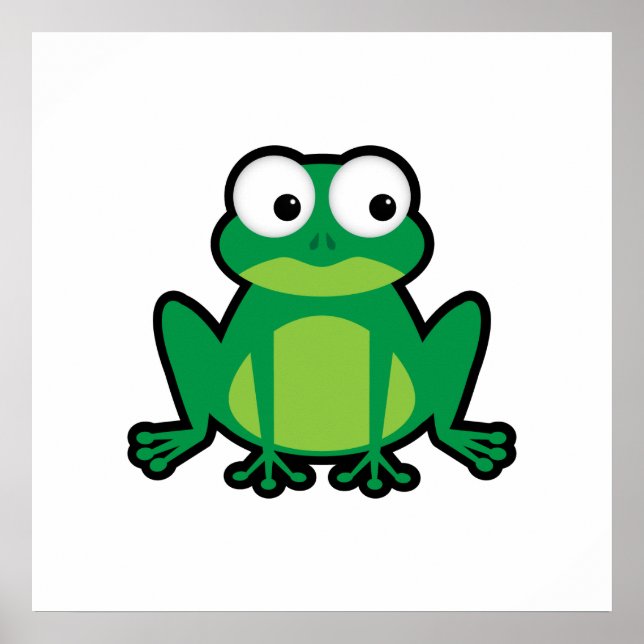 Póster Sapo de desenho animado fofo (Frente)