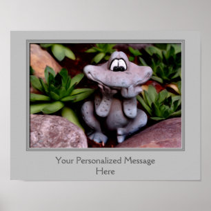 Póster Sapo de Jardim Flor Crie seu próprio personalizado