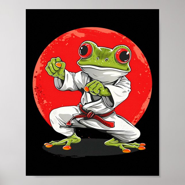 Poster Sapo de Karatê Artes Marciais Sapo de Judô Sapo de (Frente)