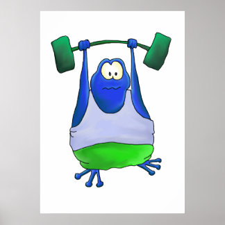Póster Sapo de levantamento de peso