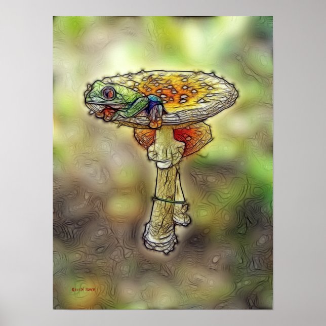 Póster Sapo em um Stool (Frente)