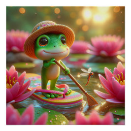 Póster Sapo em uma oscilação de Sacudir em um poço