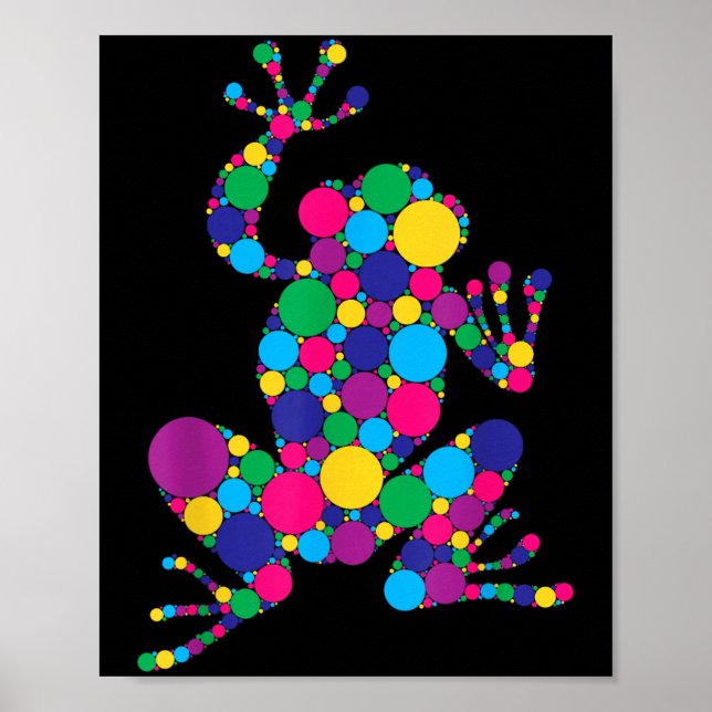 Poster Sapo Engraçado Amadurece Bolinhas Arte Estudante F (Frente)