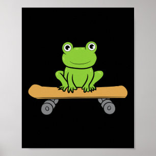 Poster Sapo engraçado de skate Sapo de skate engraçado Sk
