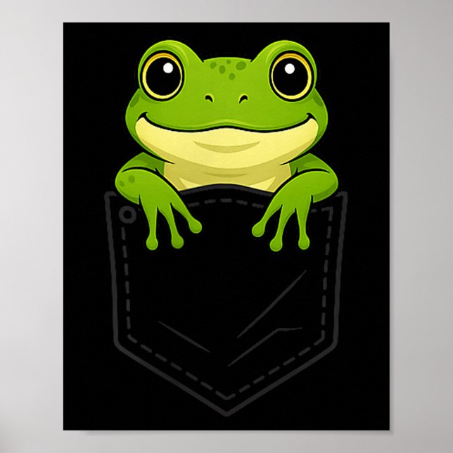 Poster Sapo Engraçado Espiando no Cket Amante de Animais  (Frente)