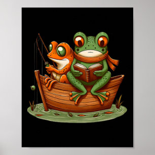 Poster Sapo Engraçado Toad Pescaria Vintage Clic Livro Am
