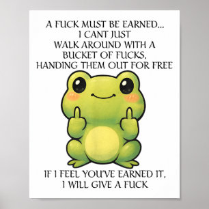 Poster Sapo Engraçado Um Pé deve ser ganhado Eu não posso