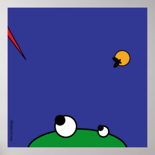 Póster sapo faminto - ataque de cegonha