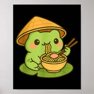 Poster Sapo Fofo Comendo Ramen Anime Presentes Japoneses