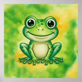 Poster Sapo fofo verde