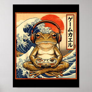 Poster Sapo Japonês de Jogos Grande Onda Artística
