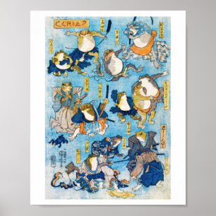 Poster Sapo Kabuki Ator, Kuniyoshi, Ukiyo-e