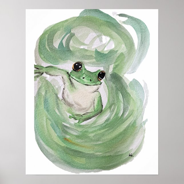 Poster Sapo Mágico Humor Aquarela (Frente)